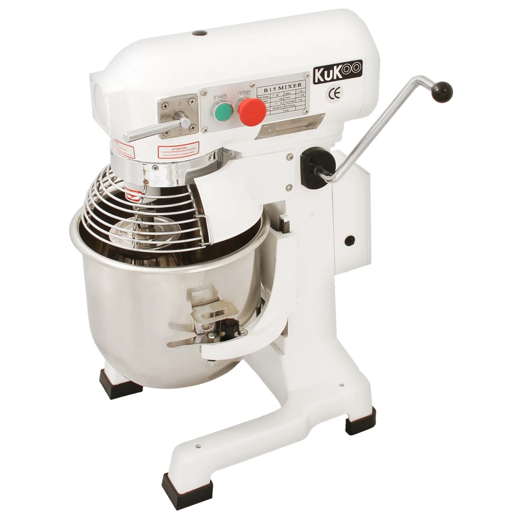 Robot da Cucina Multifunzione 15 Litri con Uncino a Spirale, Frusta e Sbattitore