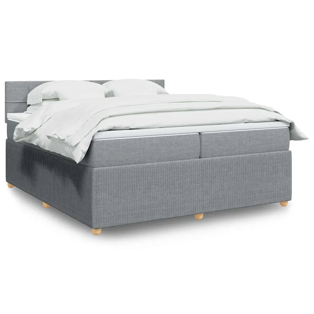 Giroletto a Molle con Materasso Grigio Chiaro 200x200cm Tessuto 3287563