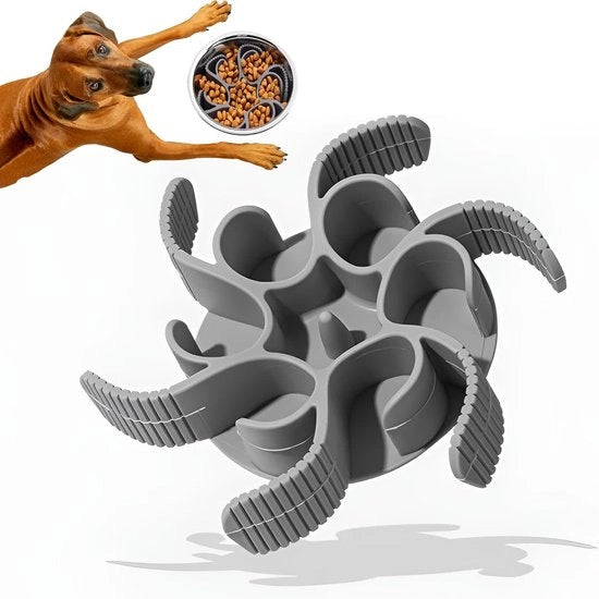 Ciotola Lenta per Cani in Silicone - Dimensioni 11x11x3,5 cm - Materiale Sicuro per l'Alimentazione - Facile da Pulire