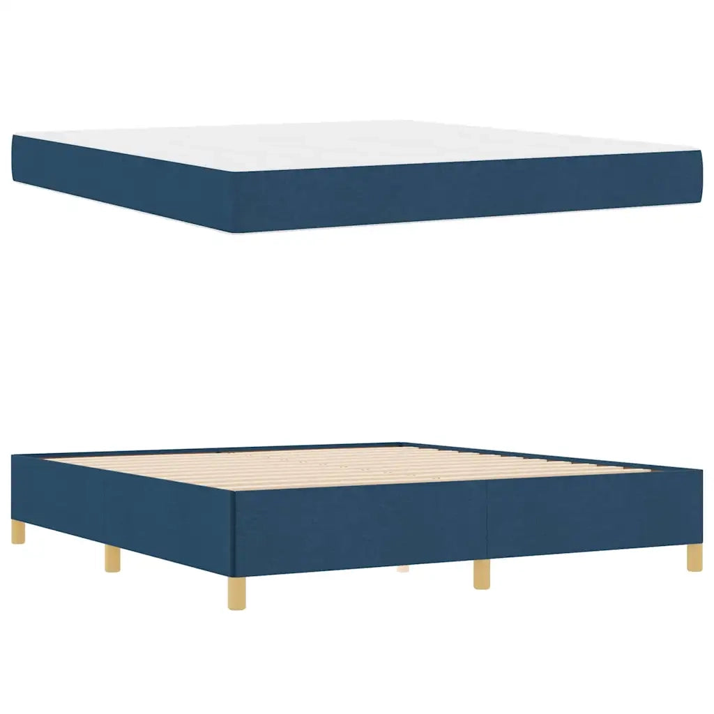 Struttura del letto con materasso Blu 180 x 200 cm Tessuto