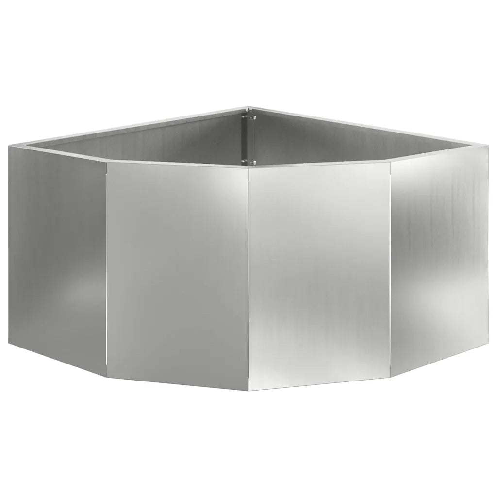 Fioriere | Cassetta per fiori | Vaso d'angolo Argento 60 x 60 x 35 cm Acciaio zincato