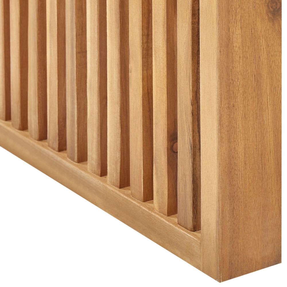 Tavolo da pranzo da giardino in legno massiccio di acacia chiaro 120 x 70 cm 4 posti a sedere rettangolare per interni e per esterni Rustico