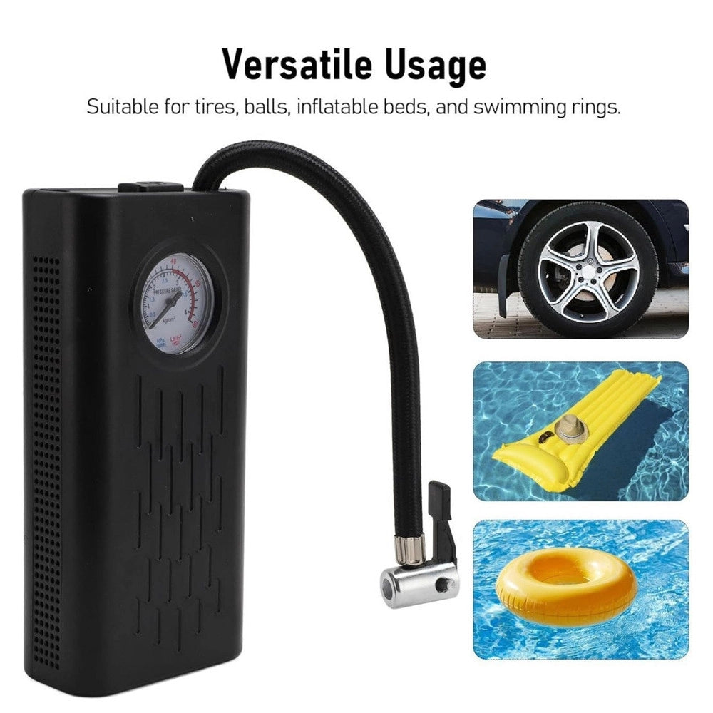 Trade Shop - Compressore D'aria Gonfiatore Elettrico Portatile Per Pneumatici Auto Senza Fili Manometro -