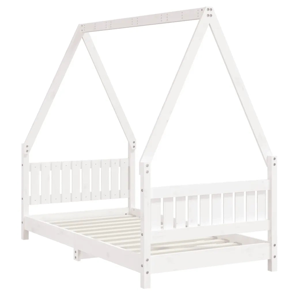 Giroletto per Bambini | Letto Infantile | Lettino Bianco 80x160cm in Legno Massello di Pino