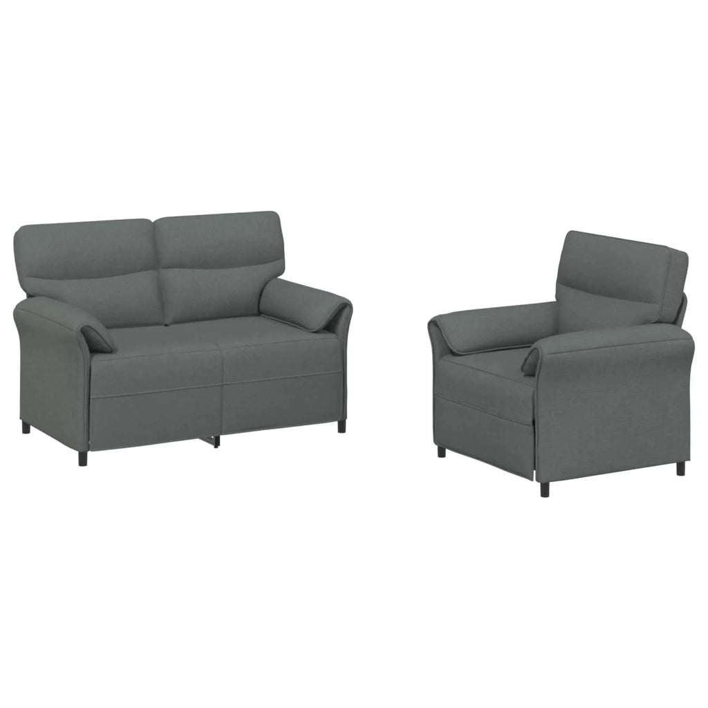 Set di divani 2 pz Grigio Scuro Tessuto 3424844