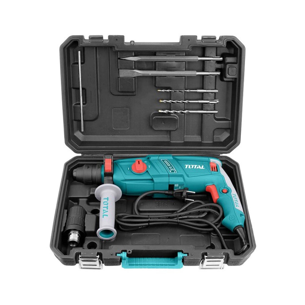 MARTELLO TASSELLATORE SDS-PLUS SCALPELLATORE TRAPANO 800W CON MANDRINO TOTAL  TOTTH308268-2