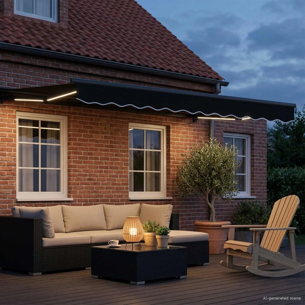 Tettuccio Elettrico Retrattile Nero e antracite 3,5 x 2,5 m 3421572