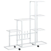 Portapiante | Sostegno per piante con Ruote 94,5x25x92,5 cm Bianco in Metallo