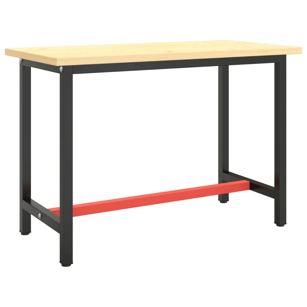 Telaio Banco da Lavoro Nero e Rosso Opaco 110x50x79 cm Metallo CFW9004527