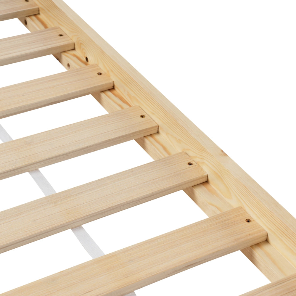 Letto a forma di casa per bambini Legno di pino chiaro UE Struttura letto singolo con doghe
