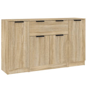 Credenze 3 pz | Madia | Buffet da pranzo | Armadio da pranzo Rovere Sonoma in Legno Multistrato