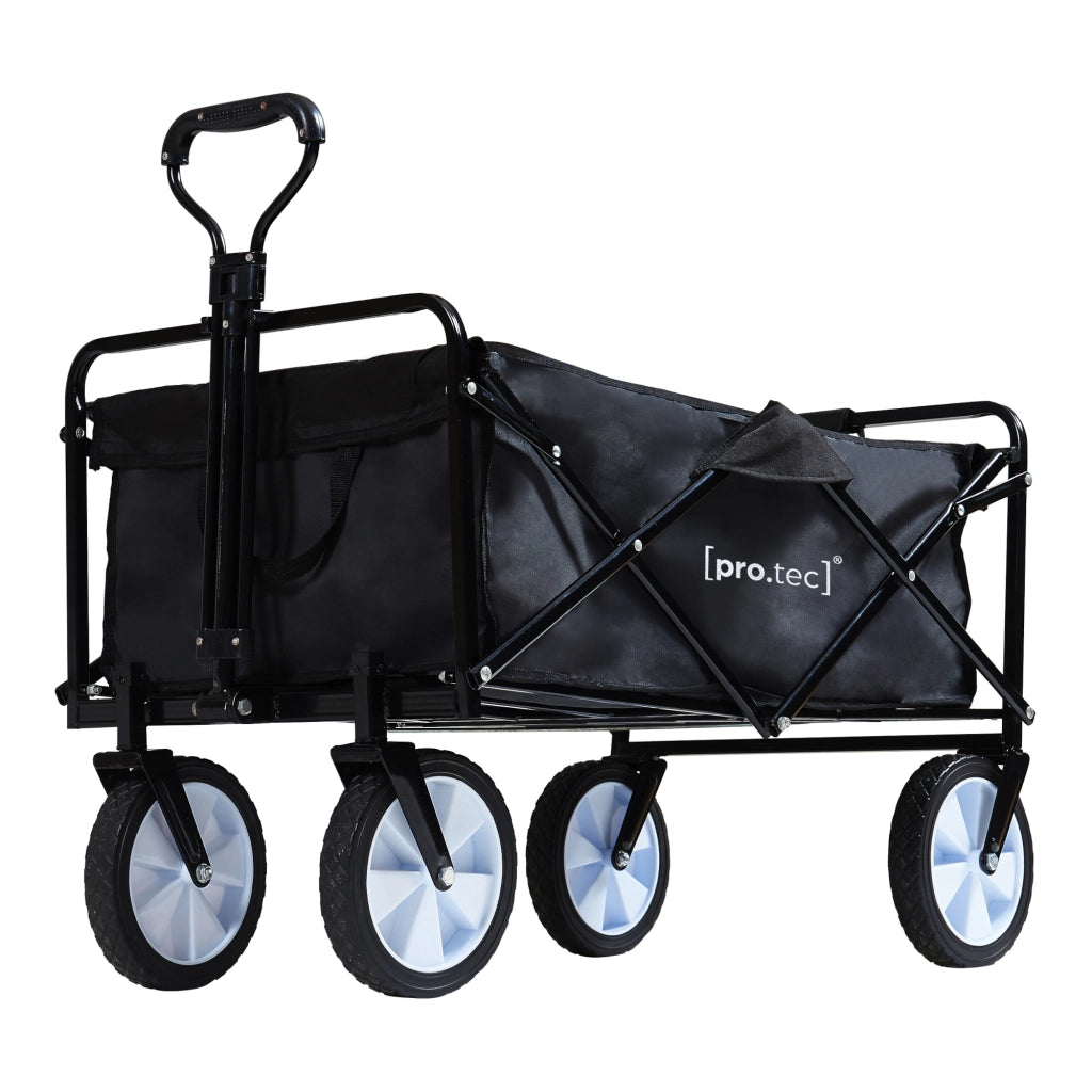 Carrello di Trasporto a Mano Stenlille Vagone Pieghevole da Spiaggia - Nero pro.tec