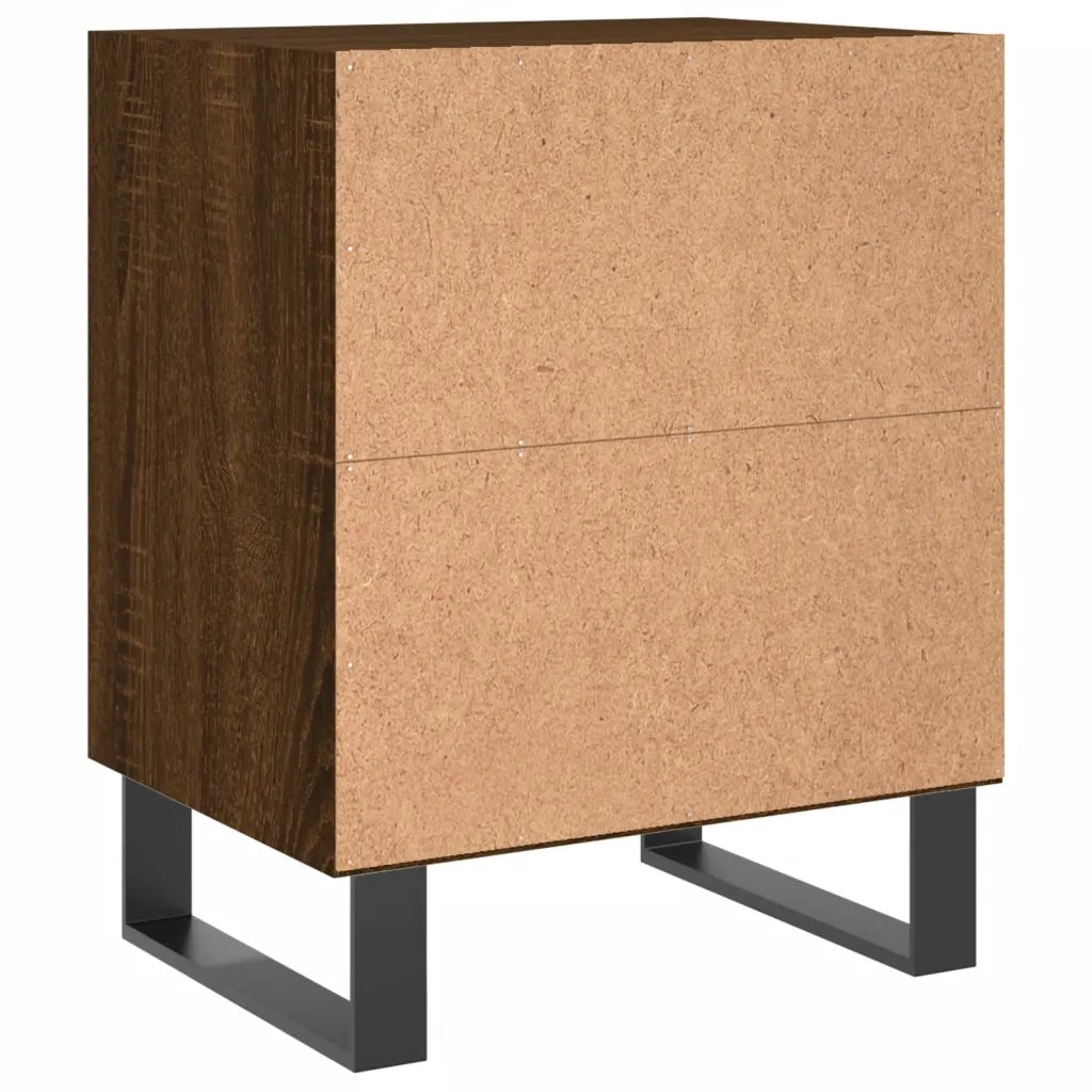 Set di 2 Comodini | Armadio da Notte | Mobiletto da notte Rovere Marrone 40x30x50 cm in Legno Multistrato