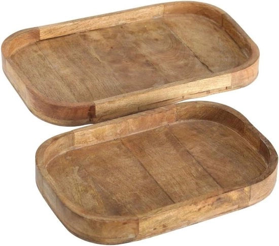 Piatto da tavola in mango 25-30 cm - piatti da tavola decorativi - piatti da tavola con decorazione in legno