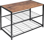 Sistema di conservazione delle scarpe - Cassetto per scarpe / Cassetto di archiviazione - Metallo / MDF - Stile vintage / Nero - 63x30x43 cm