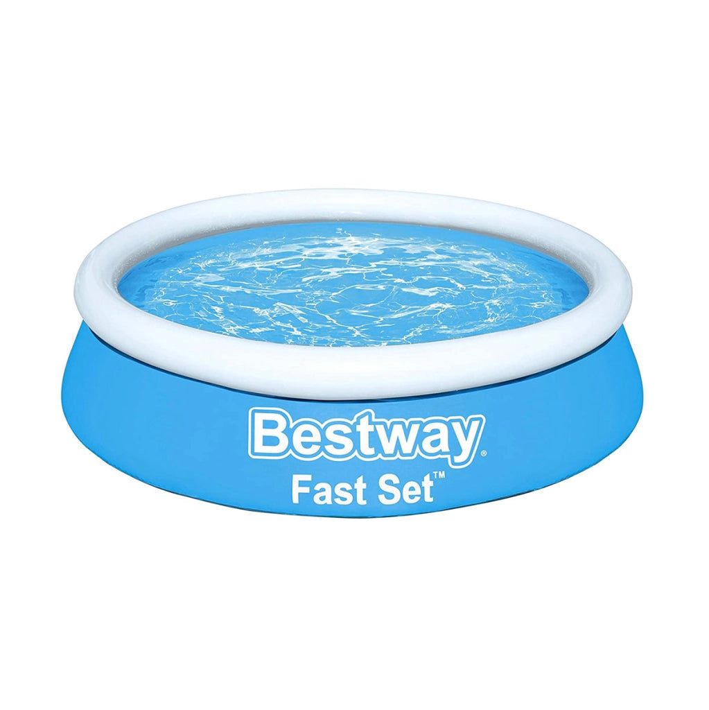 BESTWAY FAST SET PISCINA FUORI TERRA GONFIABILE BAMBINI TONDA 183 X 51 CM