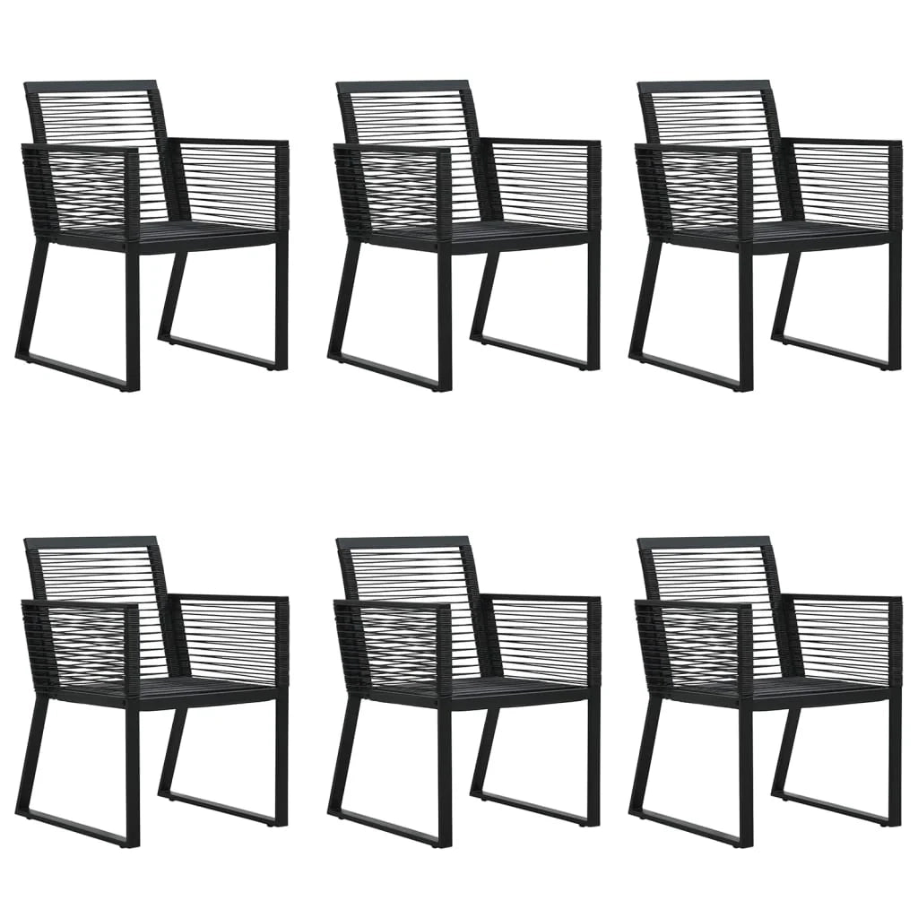 Set da pranzo da esterno 7 pezzi mobili in rattan nero e PVC 02_0014373