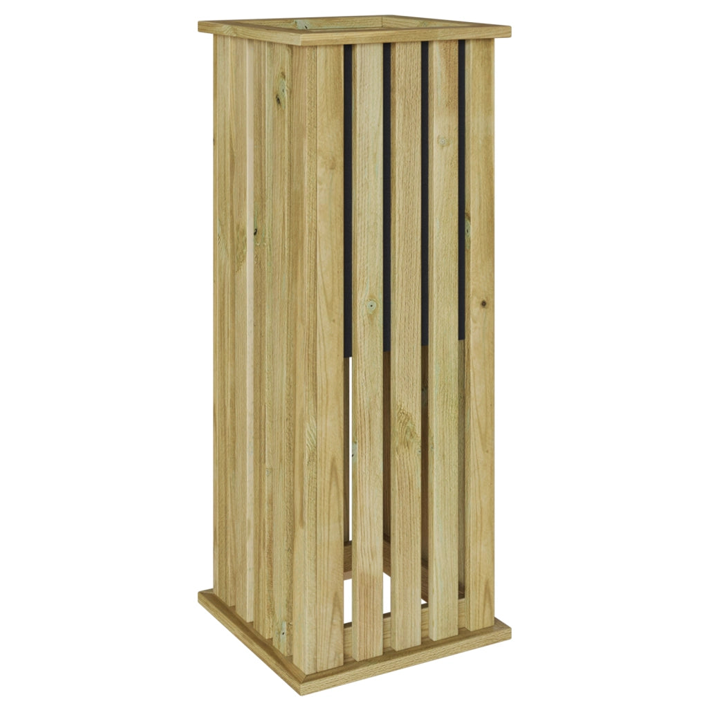 Vaso da Giardino con Rivestimento 33x33x85 cm Legno di Pino Impregnato