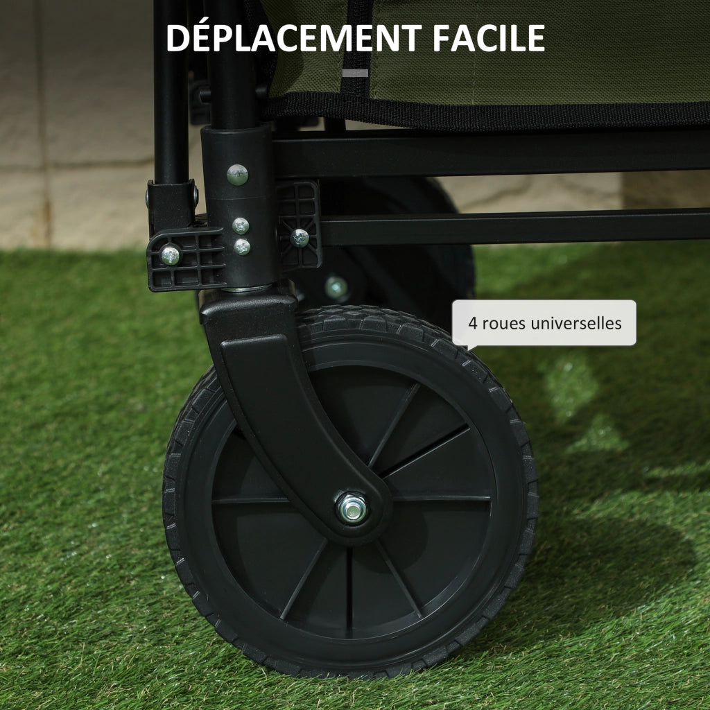 Carrello da giardino pieghevole ¨C Zephmum ¨C Nero 90x50x60 cm