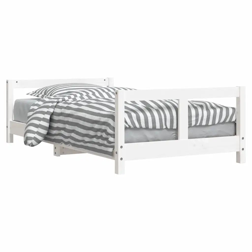 Giroletto per Bambini | Letto Infantile | Lettino Bianco 80x160cm in Legno Massello di Pino