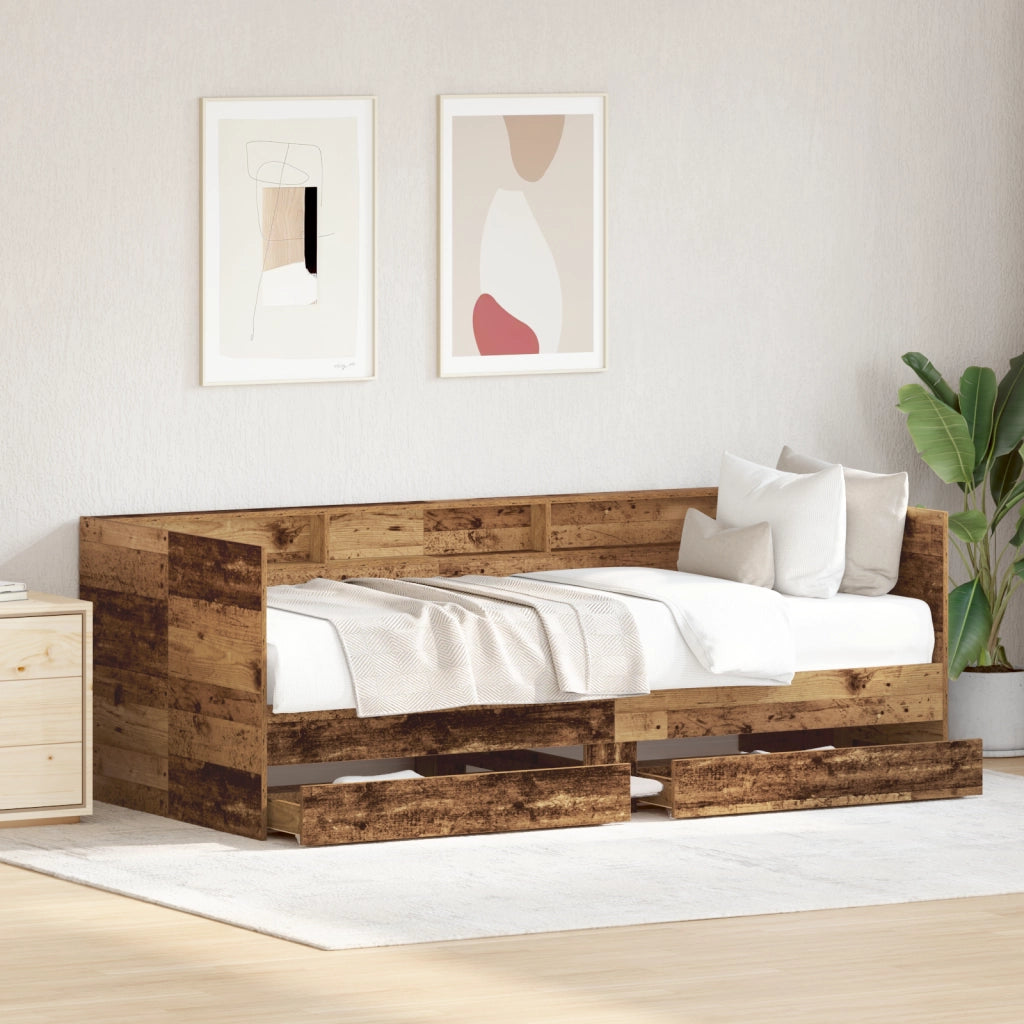 Daybed con Cassetti Legno invecchiato Legno ingegnerizzato