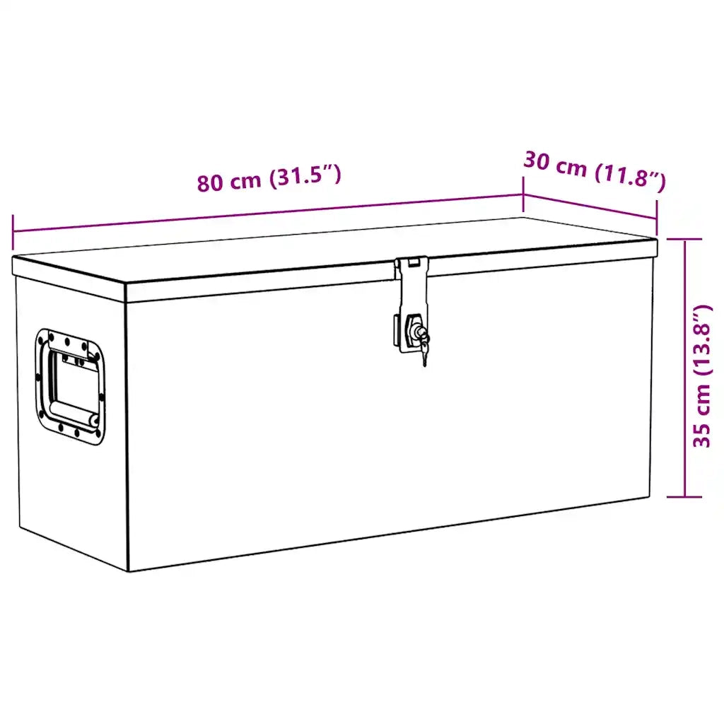 Cassetta in Alluminio 80x30x35 cm Argento CFW2298532