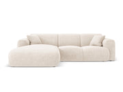 Cosmopolitan Design - Divano angolare sinistro "Nolio" 4 posti in ciniglia beige chiaro 