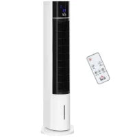 Ventilatore Raffrescatore Evaporativo 3 Modalità e 3 Velocità, Timer, Oscillazione e Telecomando, Bianco