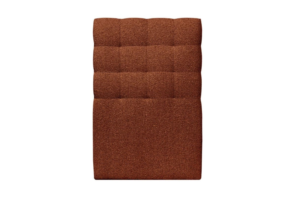 Testiera in tessuto bouclé terracotta imbottita L90 cm