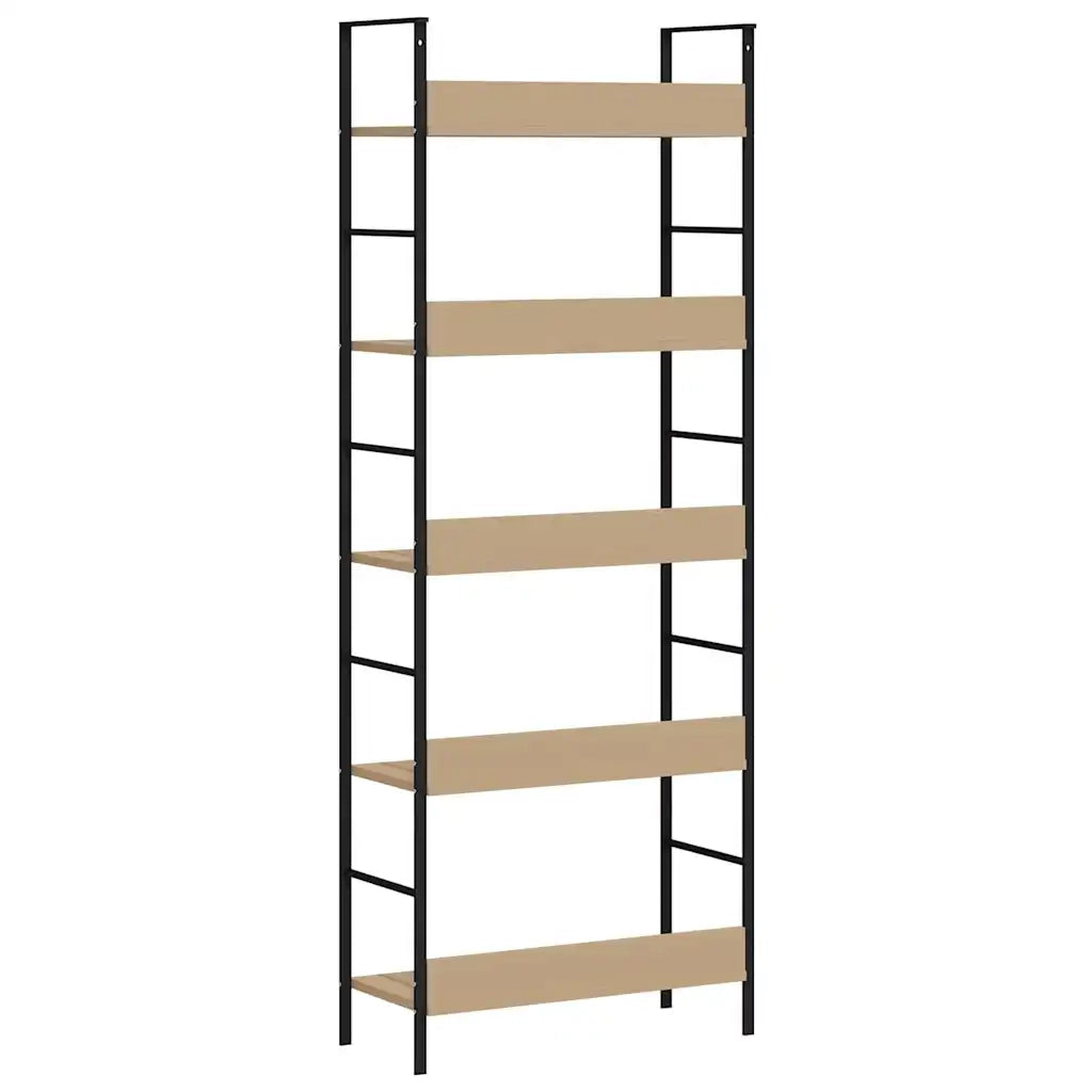 Scaffale Libri 5 Ripiani Rovere 60x27,6x158,5 Legno Multistrato 288227