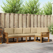 Set di divani da esterno con cuscino 5 pcs Naturale e Beige