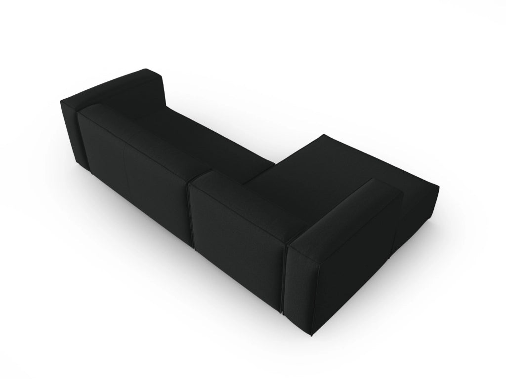 Cosmopolitan Design - Divano angolare sinistro "Mackay" 4 posti in velluto strutturato antracite 