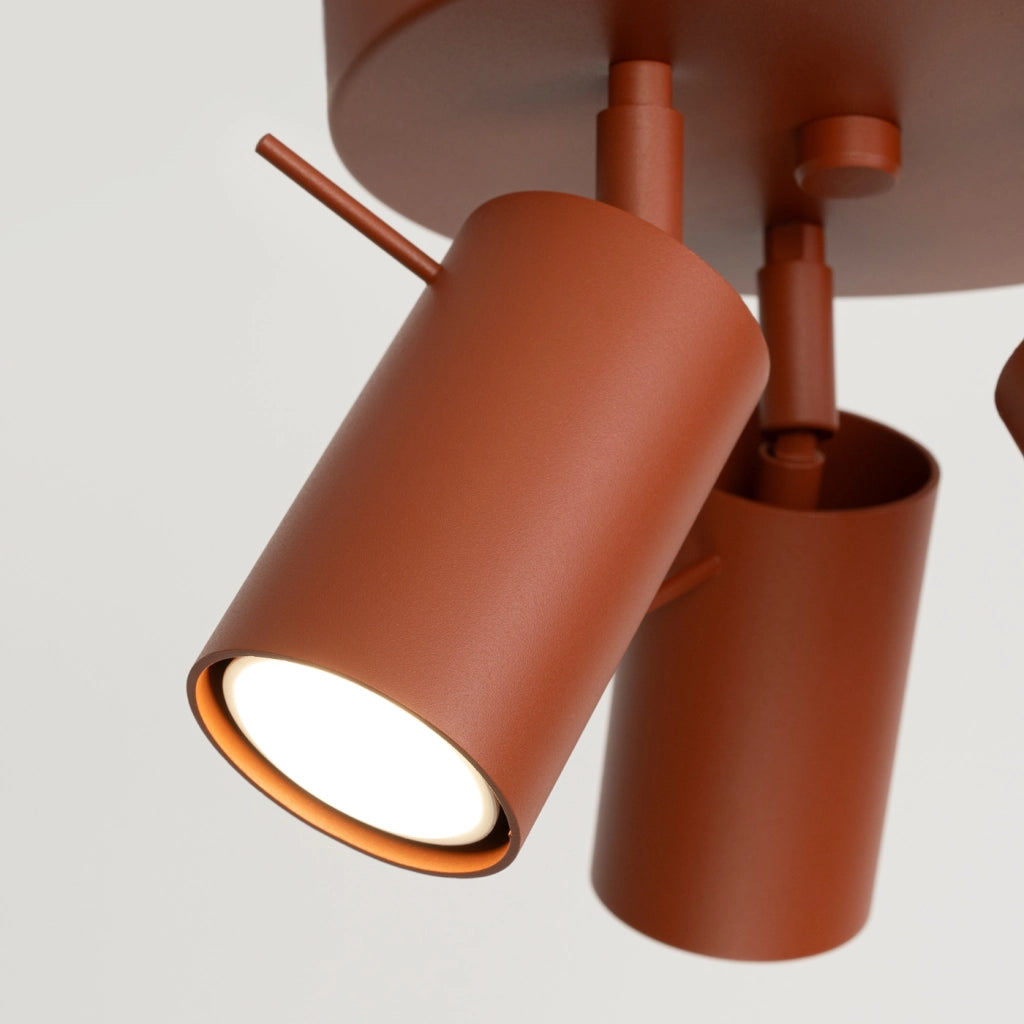 Lampada da soffitto RING 3P rosso ocra