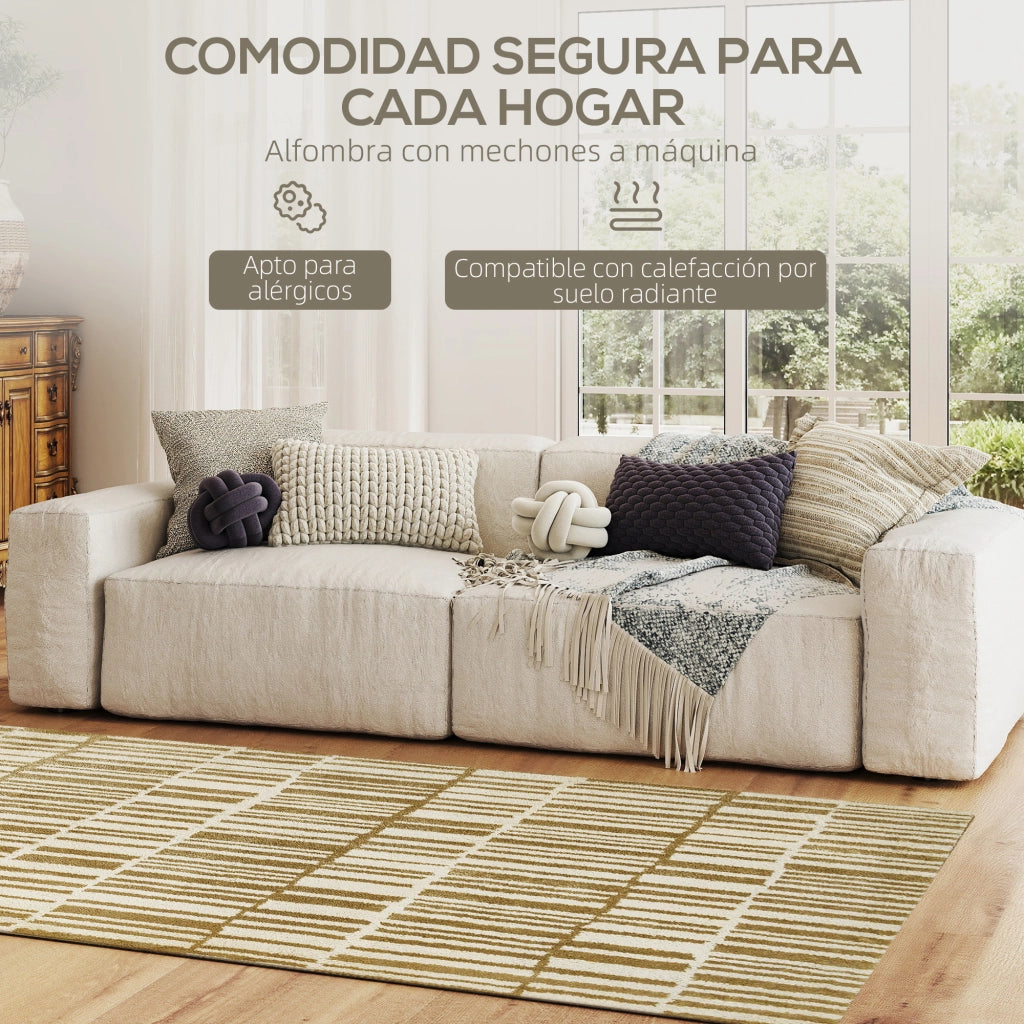 Tappeto Moderno Pelo Corto Lavabile ¨C zephmum ¨C 170x120 cm Crema