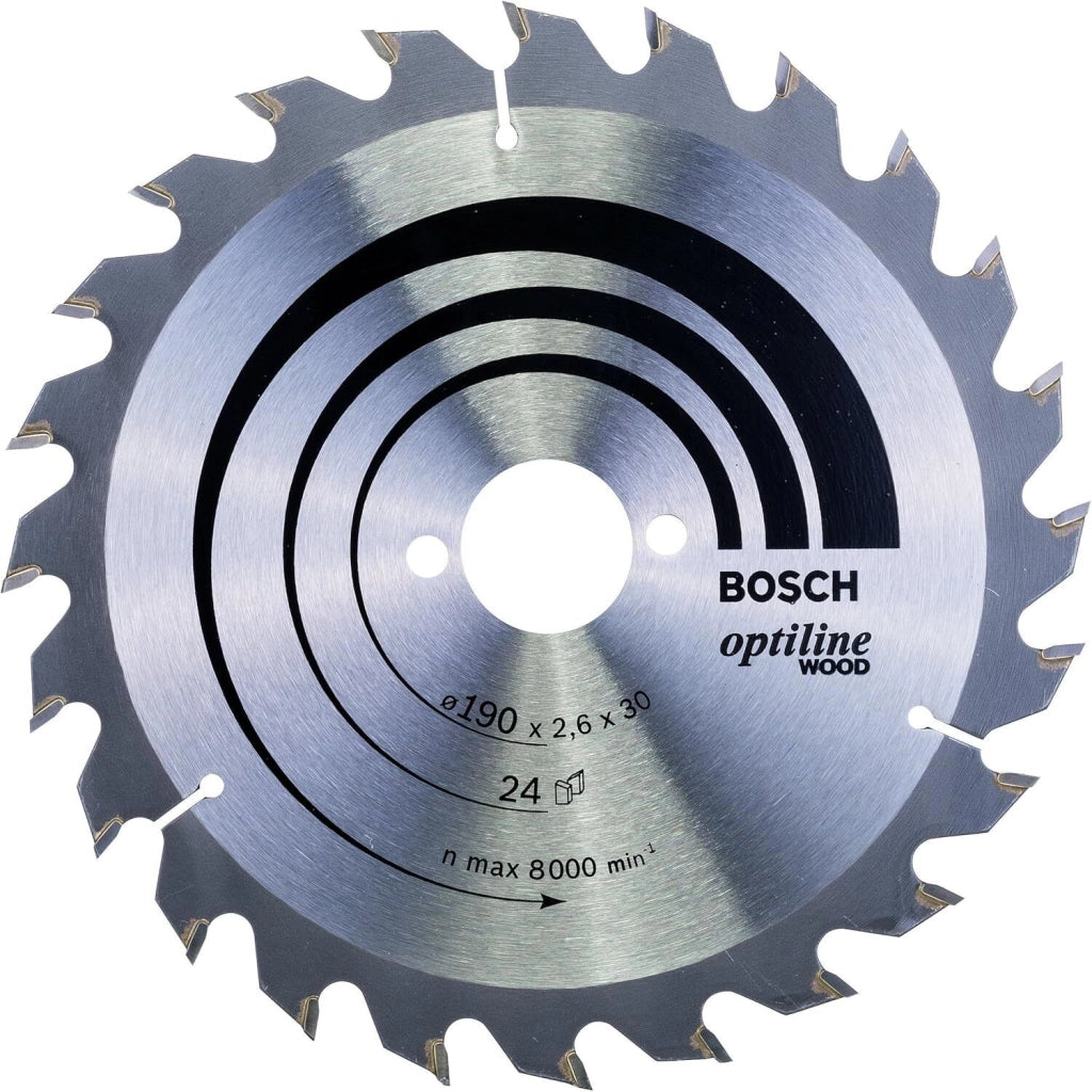 Bosch 2608640615 Optiline Wood Lama circolare per legno 190 mm 30 mm 24 denti colore Nero