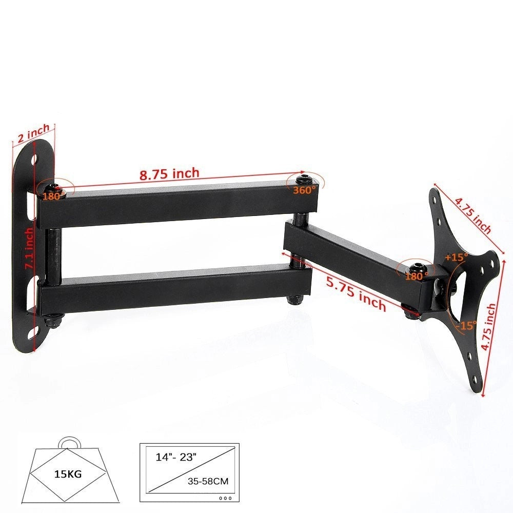 Trade Shop - Staffa Di Appoggio Da Parete Con Braccio Snodabile Per Tv Lcd Led Plasma 3d 50" -