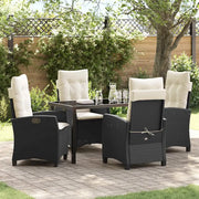 Set da Pranzo per Giardino con cuscino 5 pcs Nero polyrattan 3380367