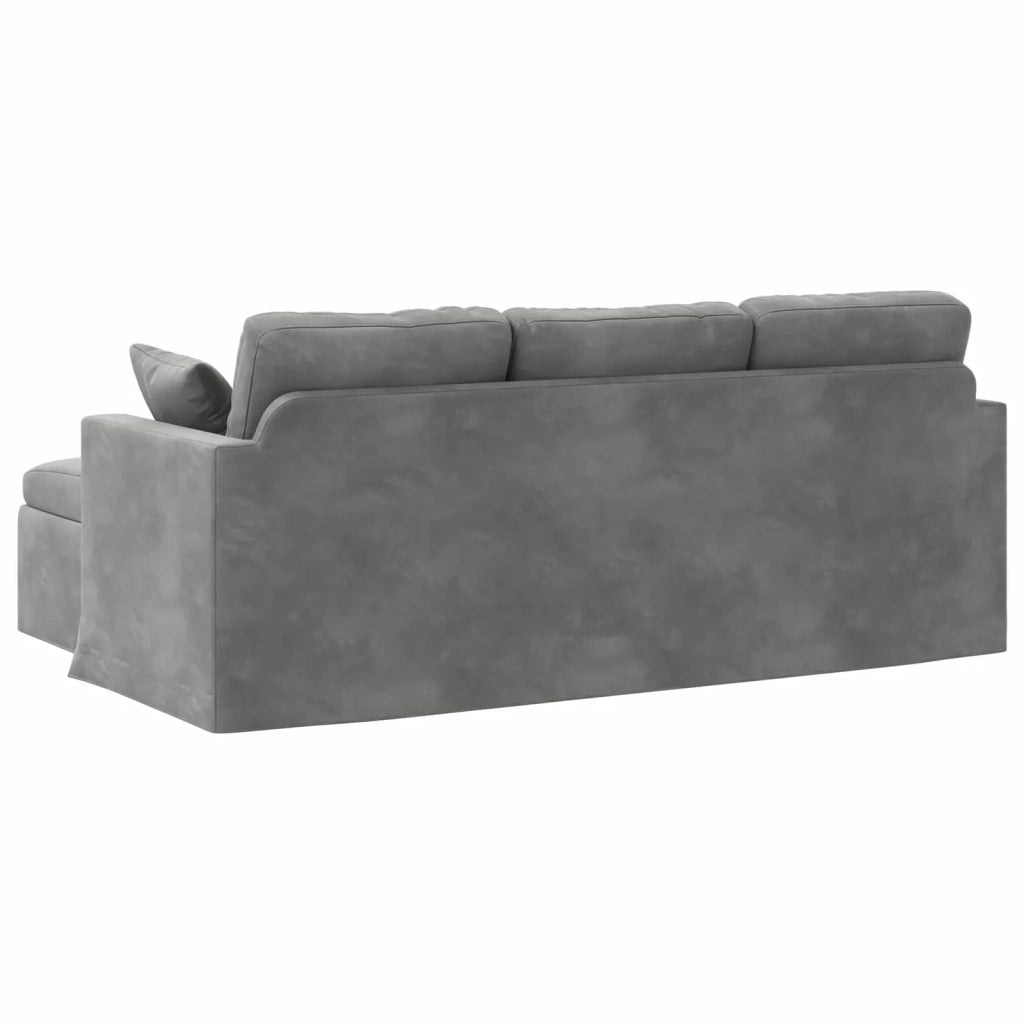 Divano Grigio scuro 198 x 134 x 80 cm Velluto 42024459
