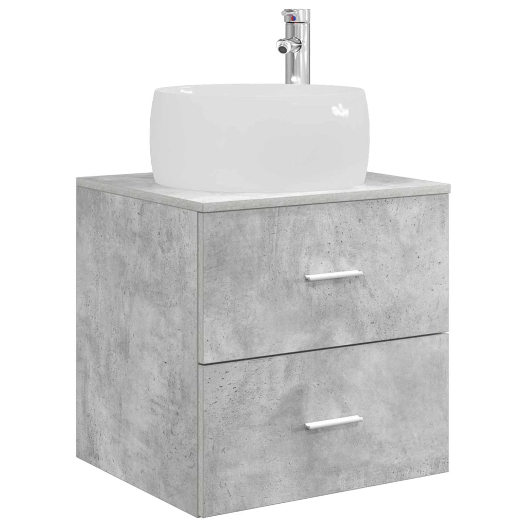 Set di mobili per il bagno 3 pz Grigio Cemento 3405926