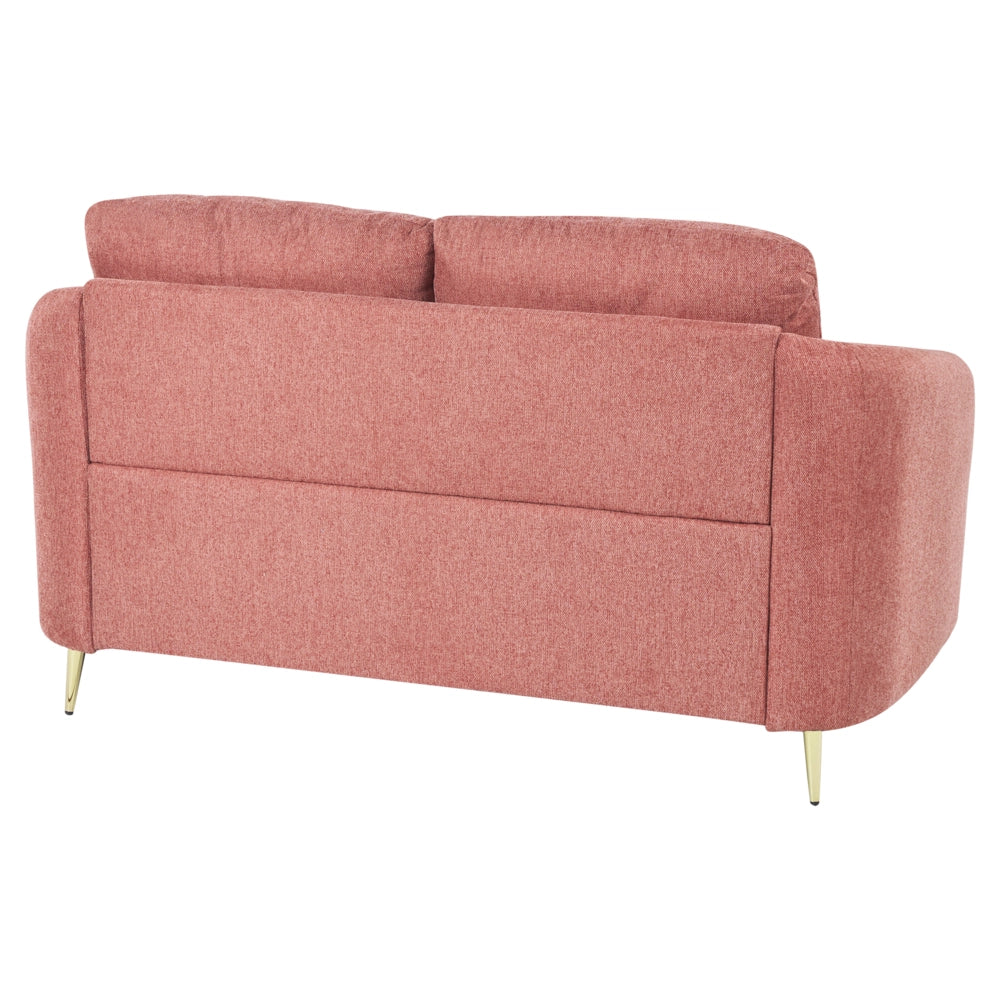 Set da salotto due divani e una poltrona in tessuto rosa 6 posti piedi dorati curve soffici soggiorno stile glamour elegante