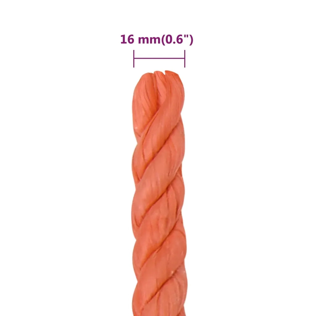 Corda da Lavoro Arancione 16 mm 50 m in Polipropilene cod mxl 68589