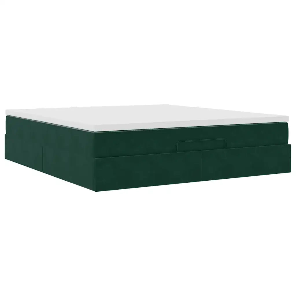 Struttura Letto Pouf con Materasso 180x200 cm in Velluto
