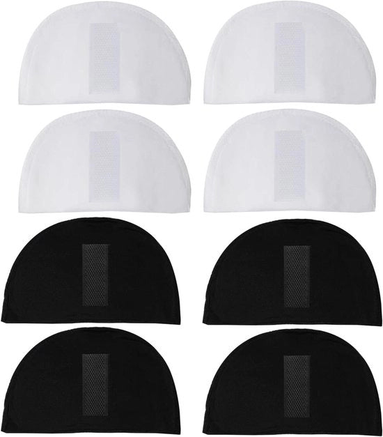 Supporto alle spalle per donna - Cuscino respirante - Allevia le spalle - Rafforza le spalle - Adatta la stoffa - Set da 4 pezzi - Bianco Nero