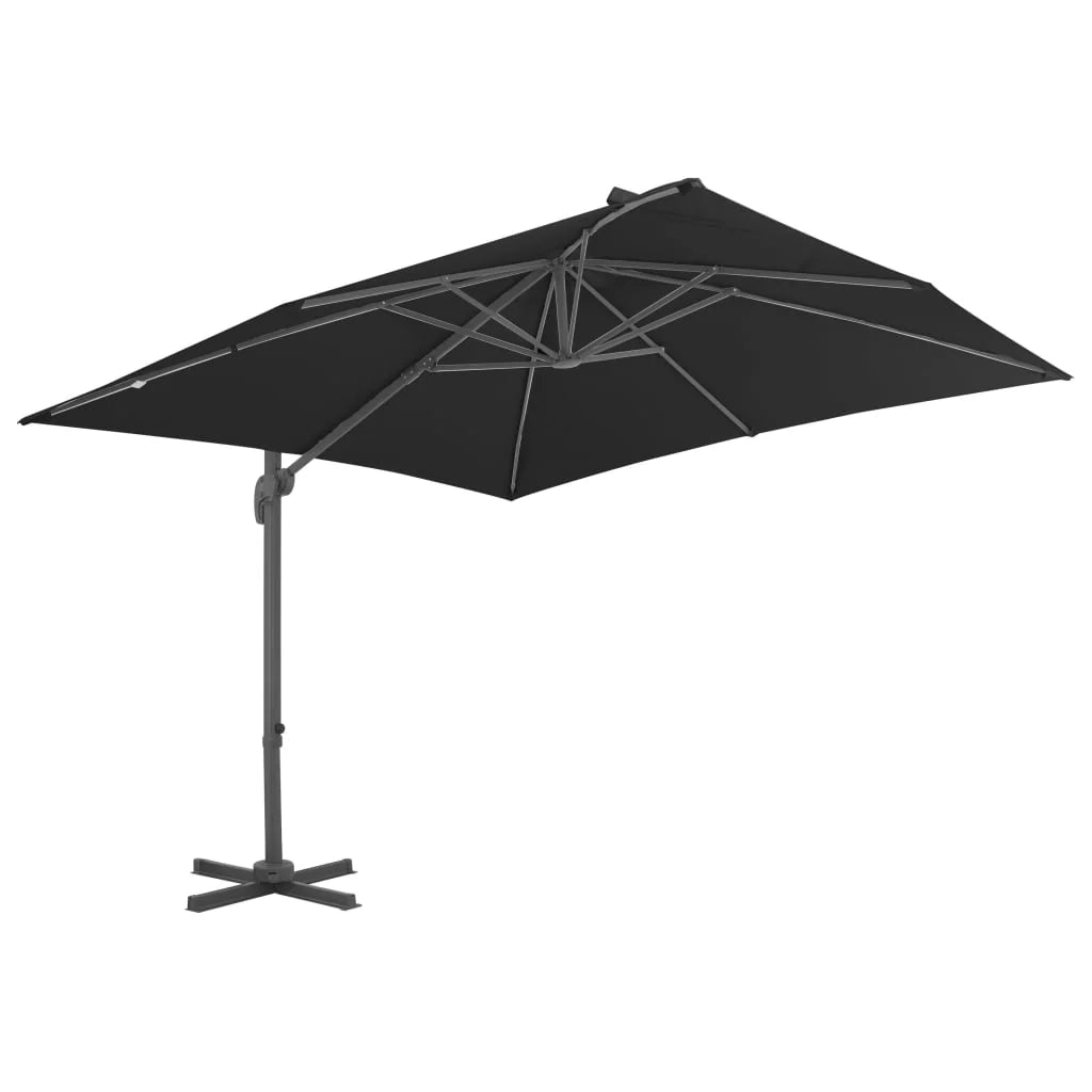 Ombrellone a sbalzo con palo in alluminio 3 x 3 m nero 02_0008484