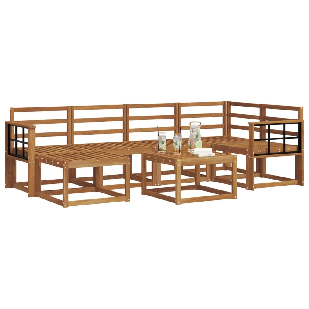 Set di divani da esterno 7 pcs Naturale