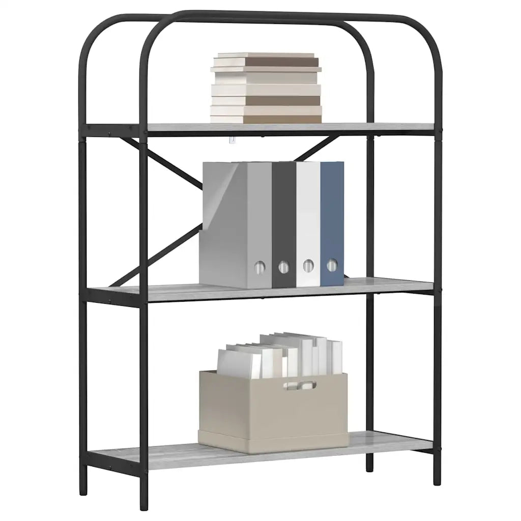 Libreria-Scaffale per Libri-Mobile di Stoccaggio Grigio Sonoma 80 x 30 x 109 cm Legno multistrato 614051
