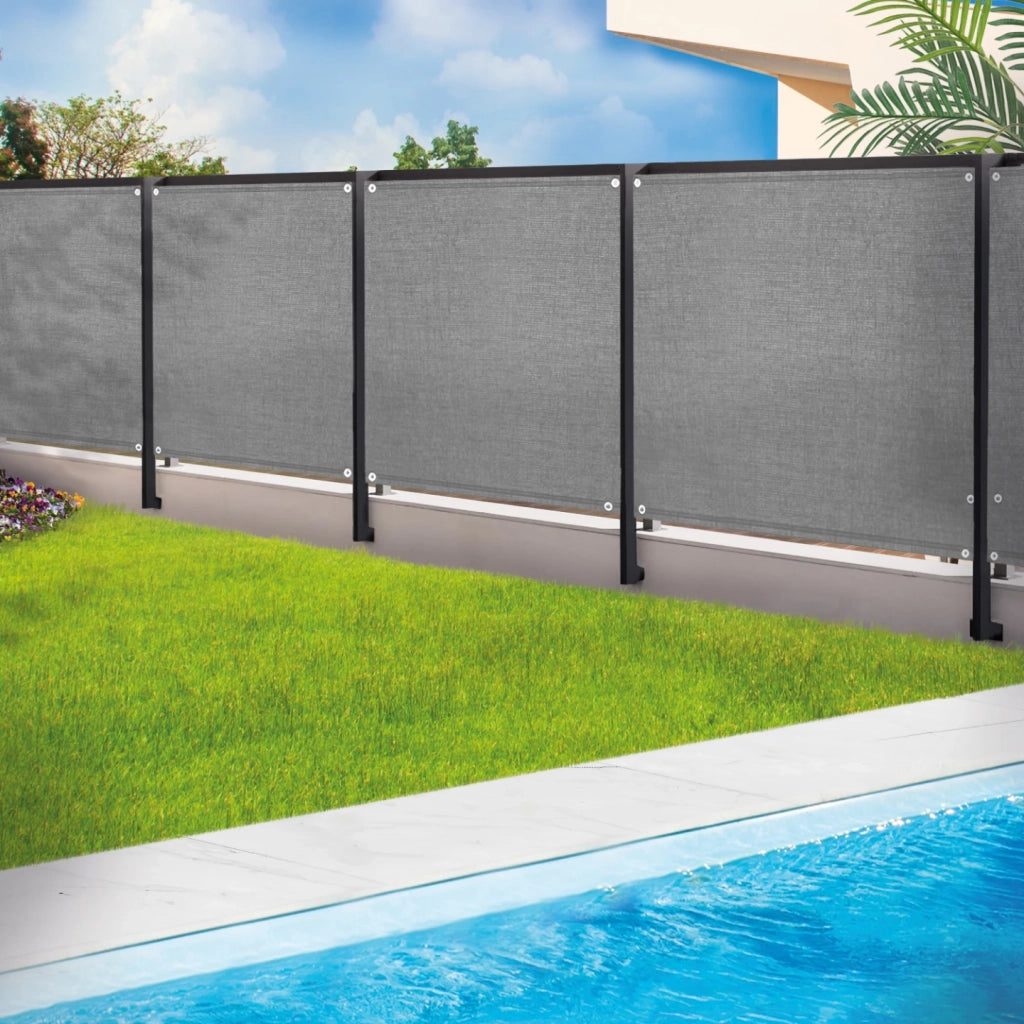 IDMarket - Rete ombreggiante 1,5x10m, telo rotolo per recinzione giardino 150g/m², grigio chiaro