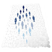 Trade Shop - Tappeto Tappetino Vasca Bagno Doccia 28x69cm Antiscivolo Bianco Pesciolini 69879 -