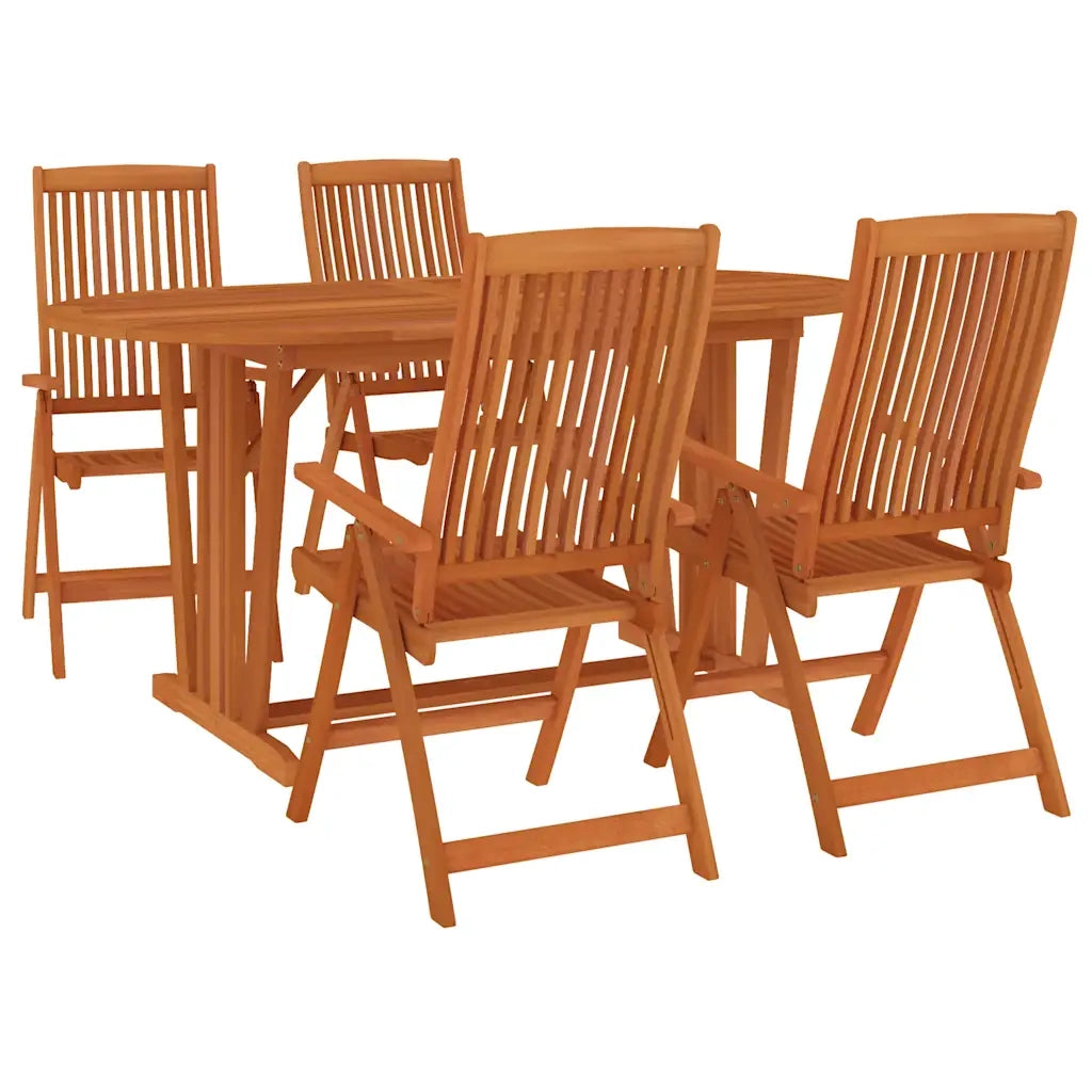 Set da Pranzo per Giardino 5 pz in Legno Massello di Eucalipto 3087338
