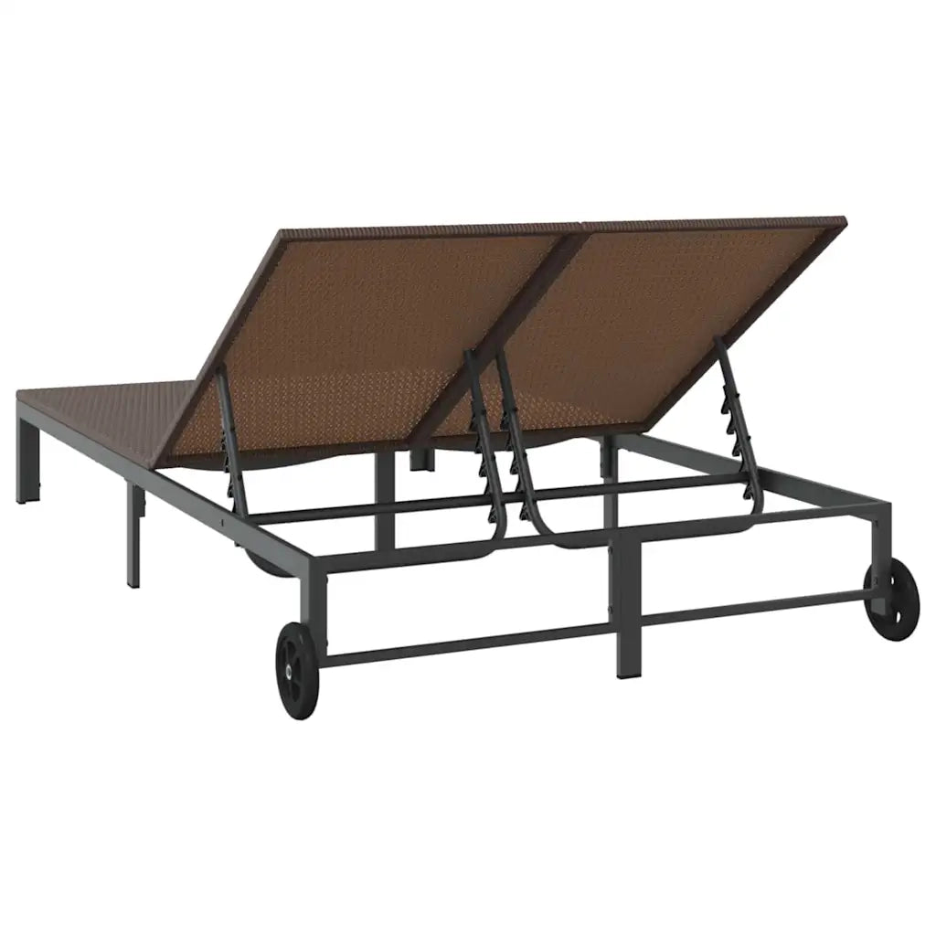 Lettino da Sole Marrone 206 x 115 x 75 cm polyrattan 42004132